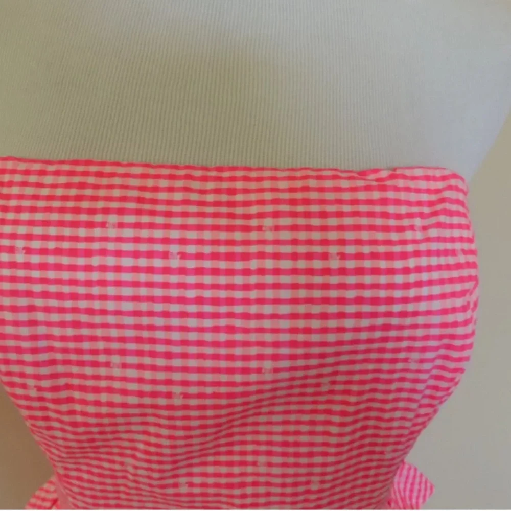 Lilly Pulitzer Strapless Seersucker Lowe Dress With Peplum Size 2 - Picture 2 of 8